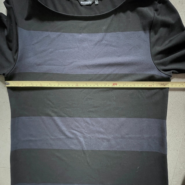 Marimekko Blue/Black Striped T-shirt Dress with A-line cut-Small - photo 4