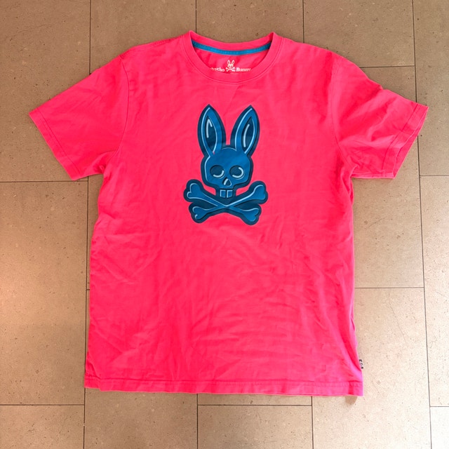 NEW Psycho Bunny Pink Men's Graphic 100% cotton T-shirt- Large