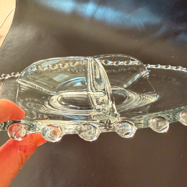 Vintage Imperial Glass Candlewick 3-Part Divided Serving Platter - photo 3