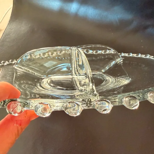 Vintage Imperial Glass Candlewick 3-Part Divided Serving Platter - photo 3