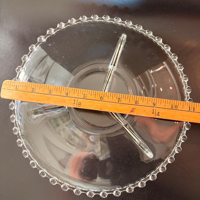 Vintage Imperial Glass Candlewick 3-Part Divided Serving Platter - photo 4