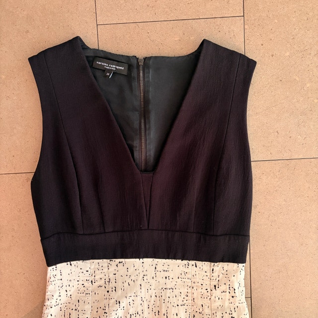 Narciso Rodriguez dress Black silk Top Tan lower-Sz.38 (US 2) - photo 2