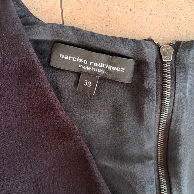 Narciso Rodriguez dress Black silk Top Tan lower-Sz.38 (US 2) - photo 3