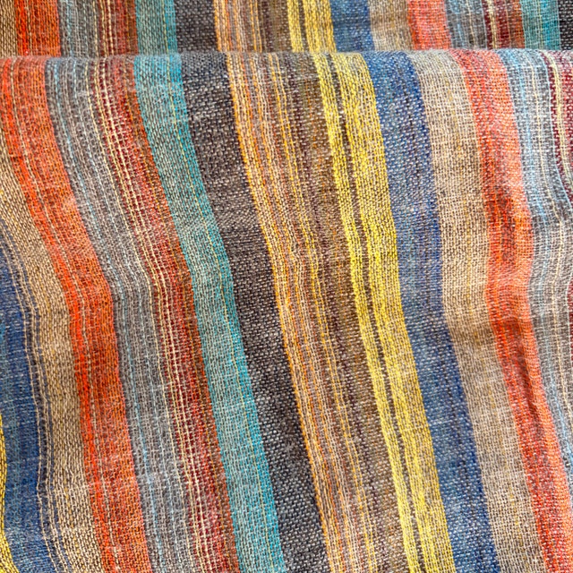 NEW Striped Multi-coloured linen scarf - 66" x 28" - photo 3