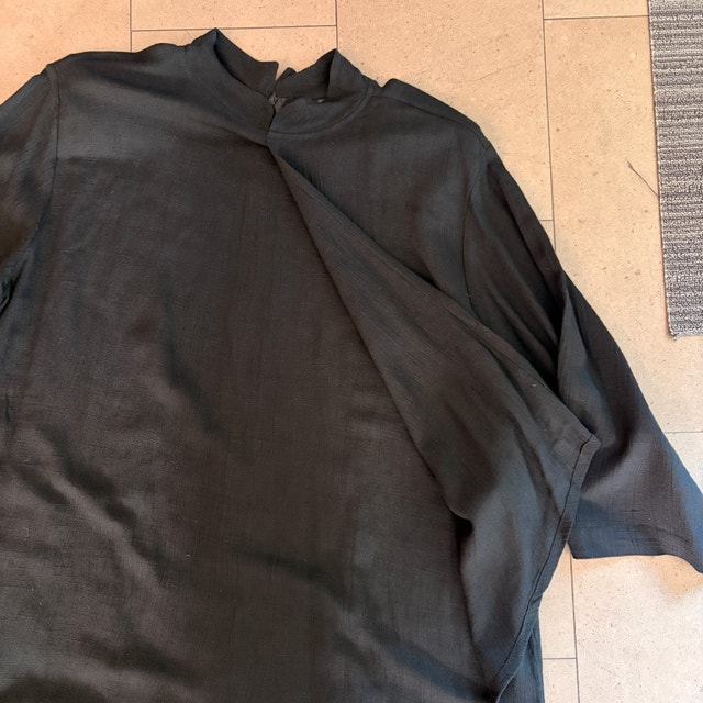 Kaliyana Black Asymmetric Linen Blend Tunic Blouse - Sz 10-14 - photo 2