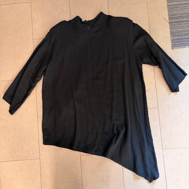 Kaliyana Black Asymmetric Linen Blend Tunic Blouse - Sz 10-14 - photo 3