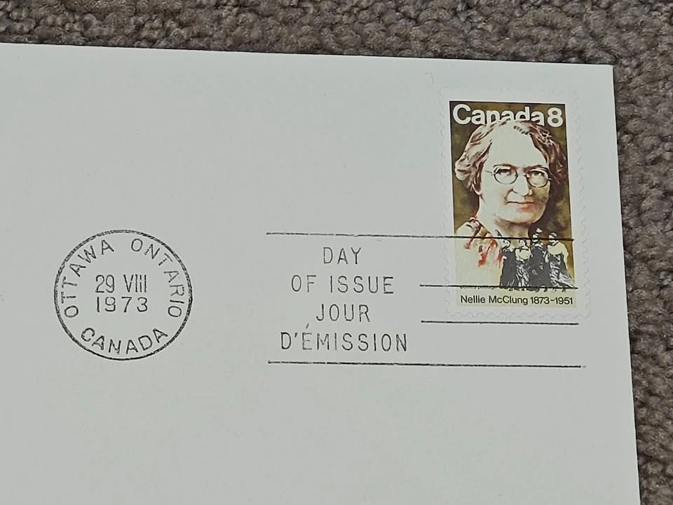 First Day Covers FDC - 1973 Nellie McClung Canada Post Stamp - photo 2