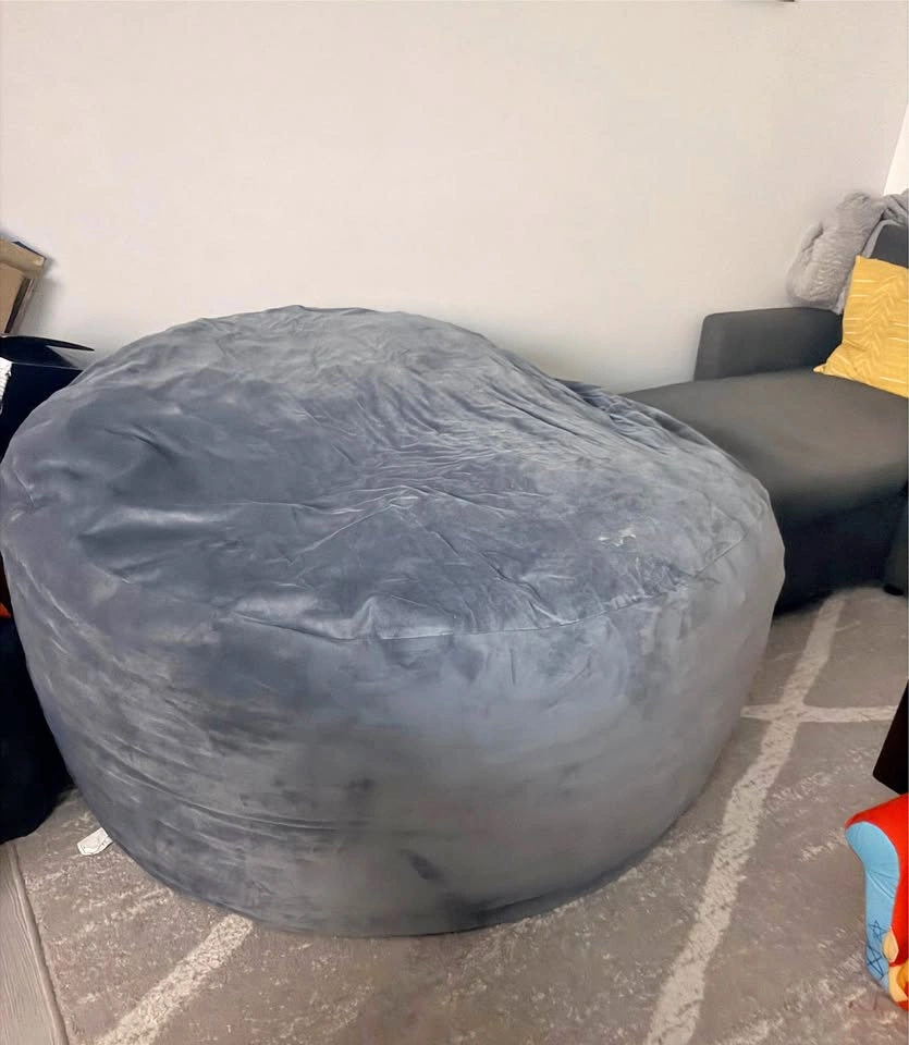 Large Grey Bean Bag Chair