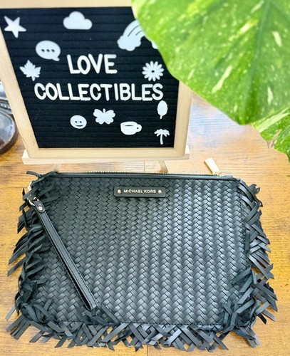 Michael Kors Woven Fringe Clutch