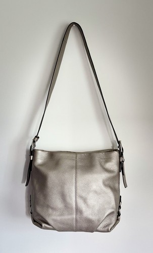 Coach Metallic Taupe Leather Hobo Shoulder Bag - photo 2