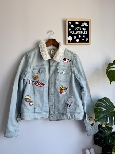 Indigo Rein Light Blue Denim Jacket with Cream Sherpa Collar