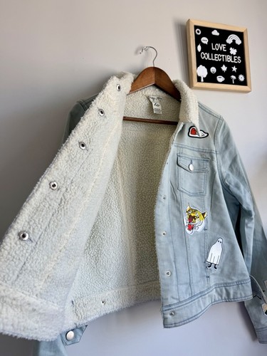 Indigo Rein Light Blue Denim Jacket with Cream Sherpa Collar - photo 4