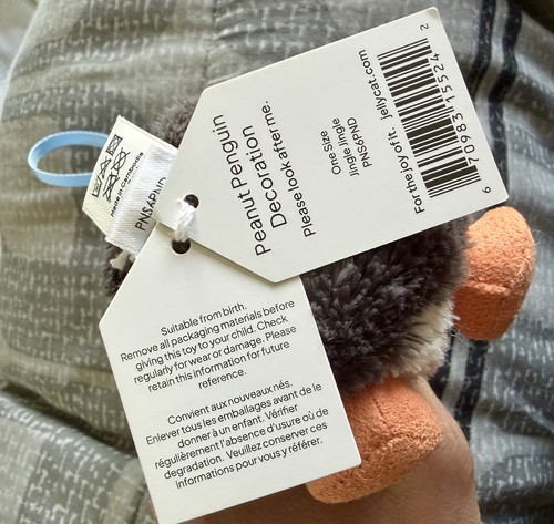 Authentic Jellycat Peanut Penguin Decoration - photo 4