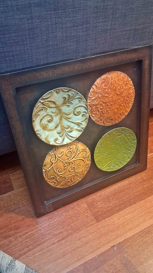 Framed Metal Medallion Wall Art, 50cm x 50cm