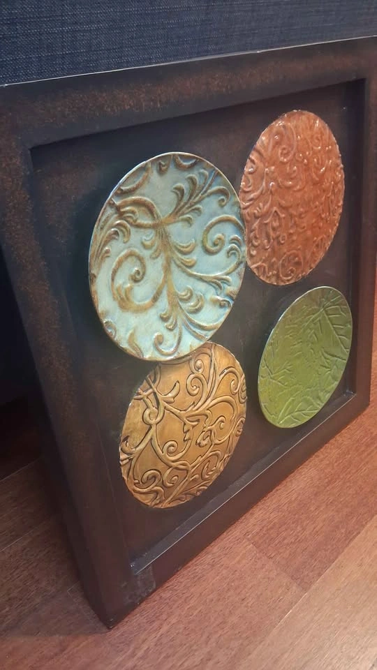 Framed Metal Medallion Wall Art, 50cm x 50cm - photo 3