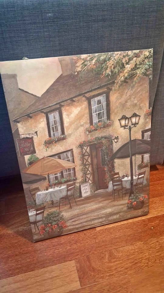 Cozy Cafe Scene Canvas Wall Art 60cm by 45cm