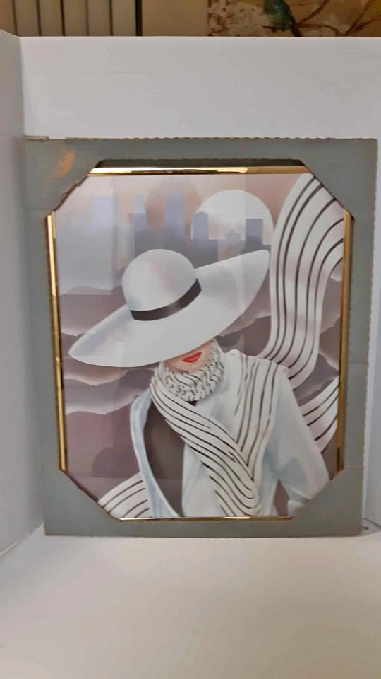 Vintage 80s Art Deco Style Framed Print 16"/20"