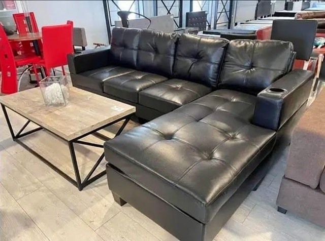 Amazing Deal Leather Sectional Sofa L-Sofa Couch