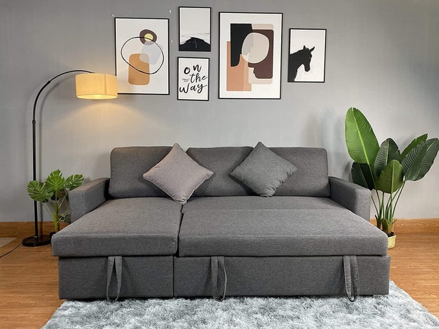 Spacious Pull Out Sofa Bed L-Sectional Storage Set - photo 4