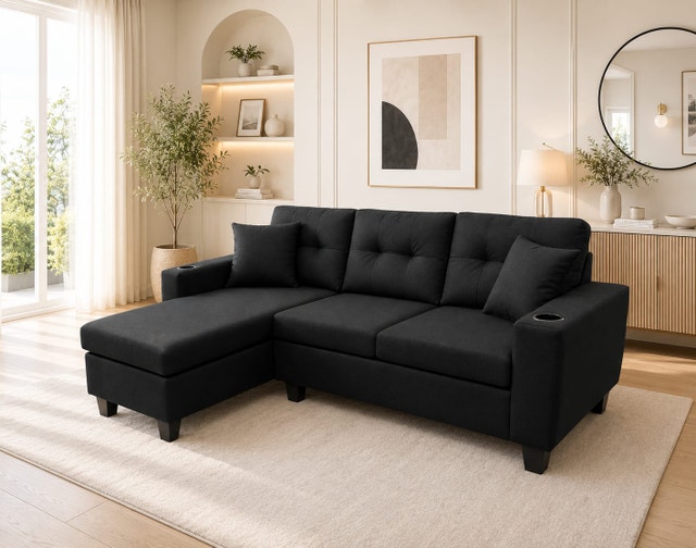 3 Seater Sectional Sofa | Modern L-Shaped Couch | Affordable New