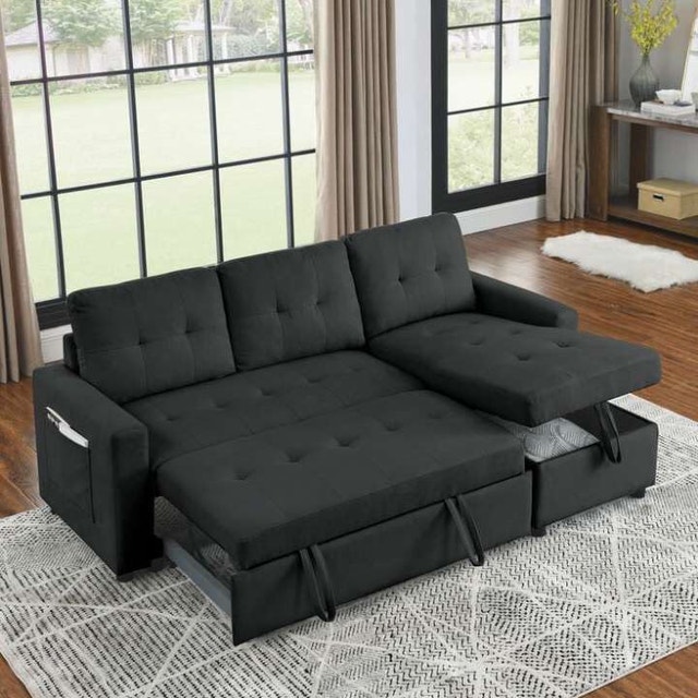 New Sectional Sofa Couch | Reversible Chaise | Storage Sofa Bed