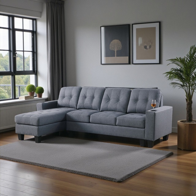 Wholesale Luxury L-Sectional Sofa Reversible Comfort New Couch - photo 5