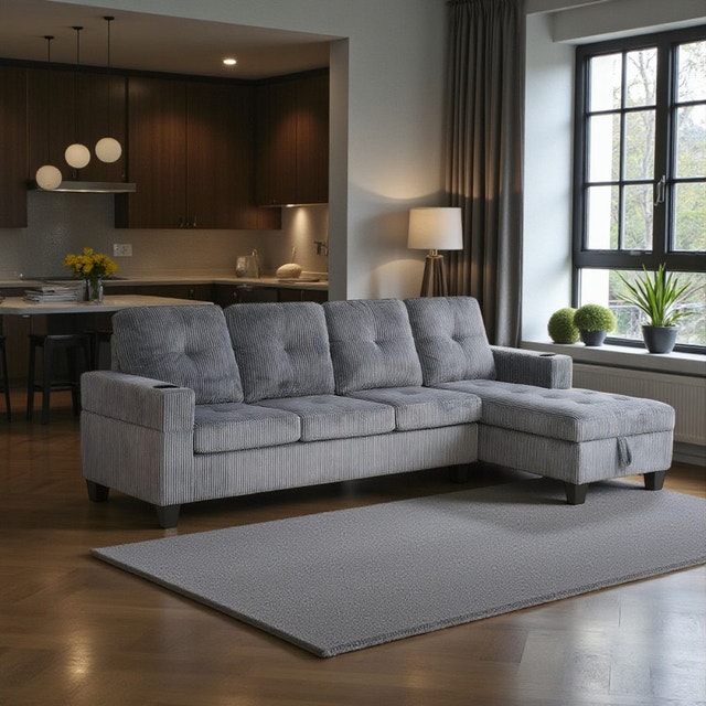 Discount Winter Sale Dual Function Sectional Sofa +Storage Couch