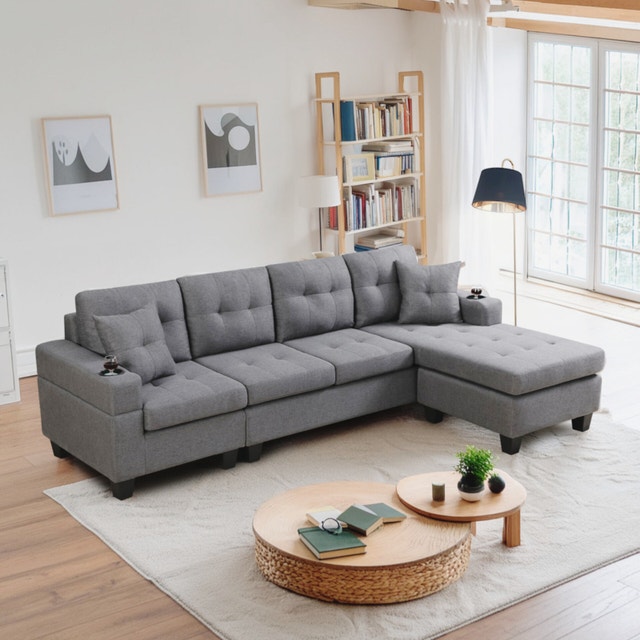 Big Sale L-Sectional Sofa with Cushion Luxury Quality - photo 2