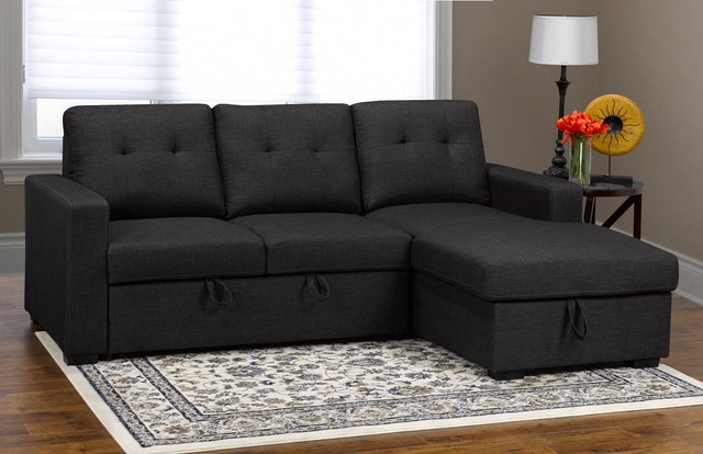 Final Sale Storage Sofa Bed Reversible Chaise & Pull-Out Sleeper - photo 5