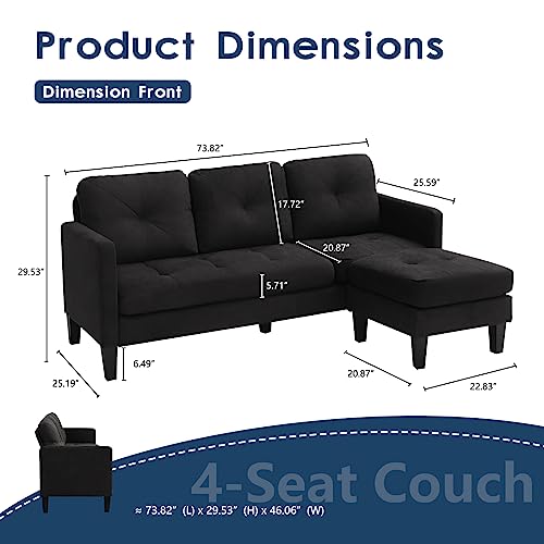 Affordable Sectional Sofa 3 Seater Sectional Couch Elegant Home - photo 3