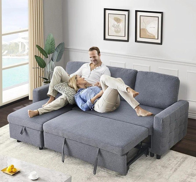 Large Family L-Sofa Bed Sectional Sofa with Storage - photo 2