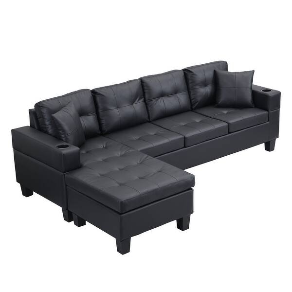 Leather Sofa Clearance Modern Sectional Couch - photo 2