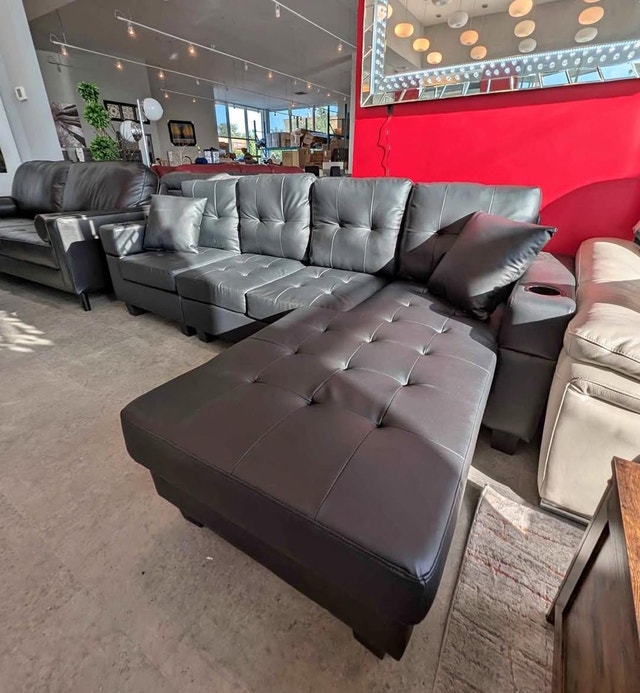Leather Sofa Clearance Modern Sectional Couch - photo 3
