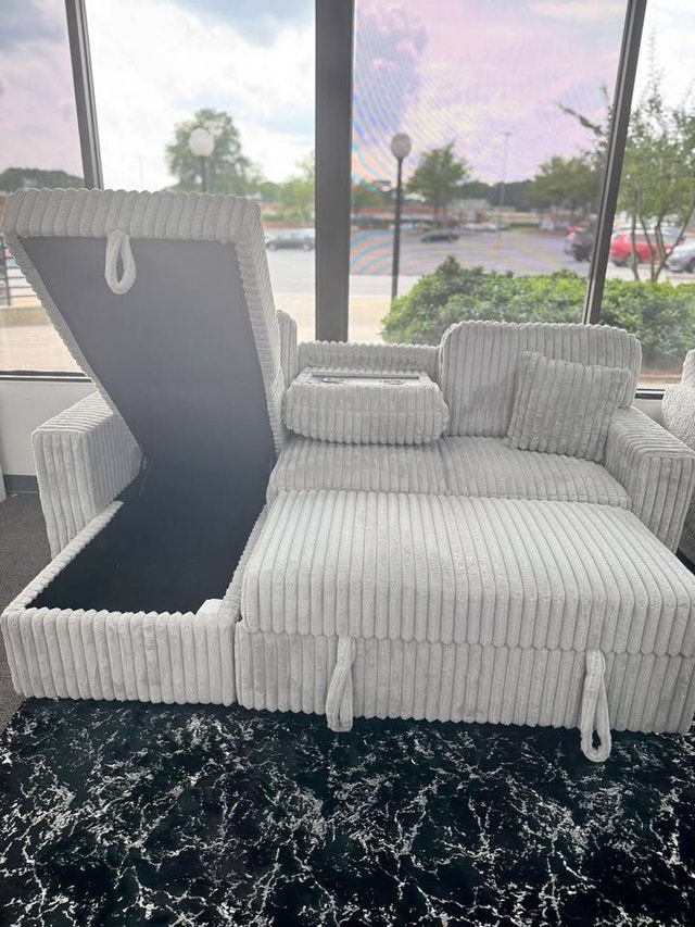 Modern Corduroy Soft Sectional Sofa Bed Sleeper Couch