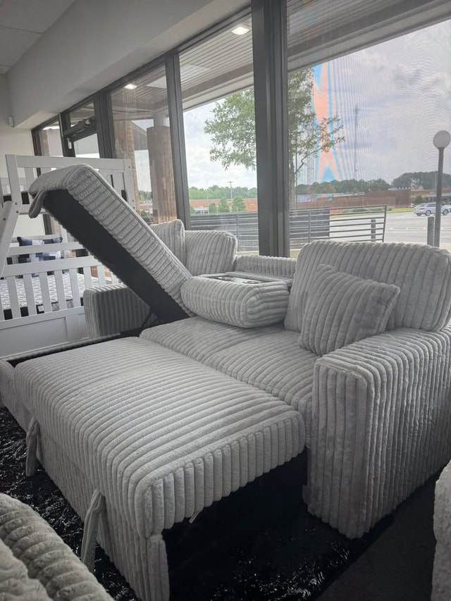 Modern Corduroy Soft Sectional Sofa Bed Sleeper Couch - photo 5