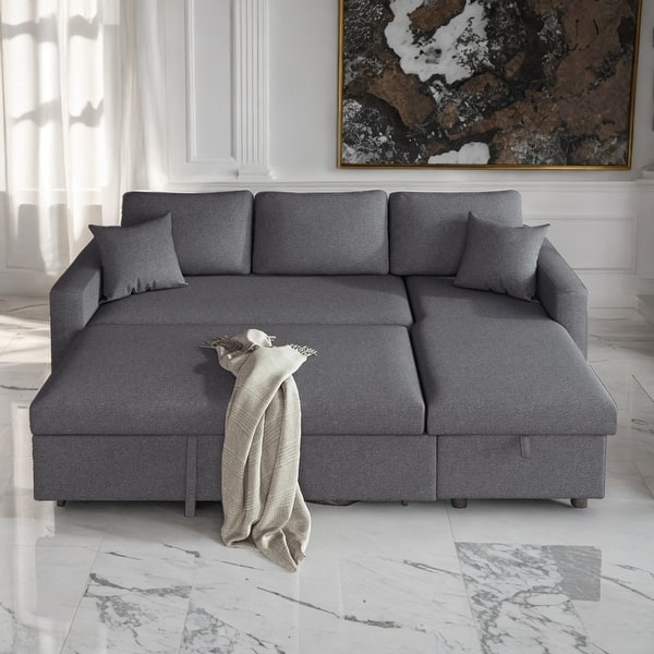 Sleeper Sectional Sofa Bed Brand New Reversible Chaise Storage