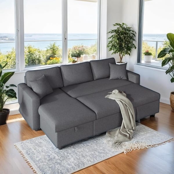 Sleeper Sectional Sofa Bed Brand New Reversible Chaise Storage - photo 2