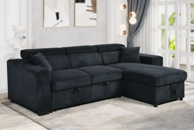 Convertible Sofa Bed Pull Out L-Sectional with Storage - photo 3