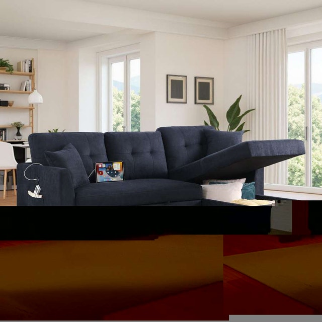 Elegant Comfort Large Sofa Bed with Storage - photo 2
