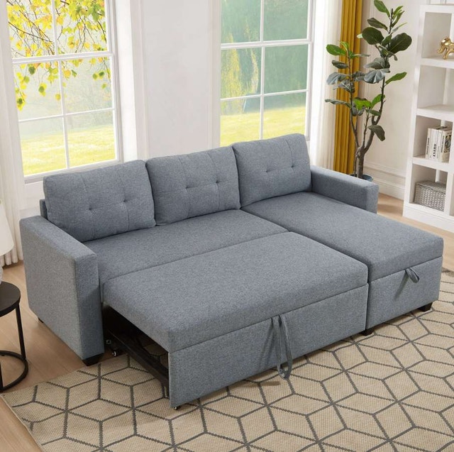 Reversible Sleeper Sectional Sofa Storage and Pull Out Sofa Bed - photo 5