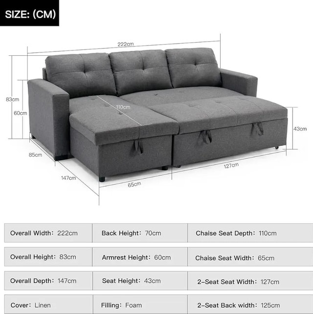 Brand New Dual Function Pull Out L-Sectional Sofa Bed - photo 3