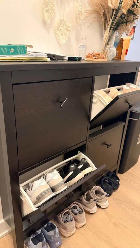 4-Drawer Shoe Storage Cabinet – Black/Brown - photo 2