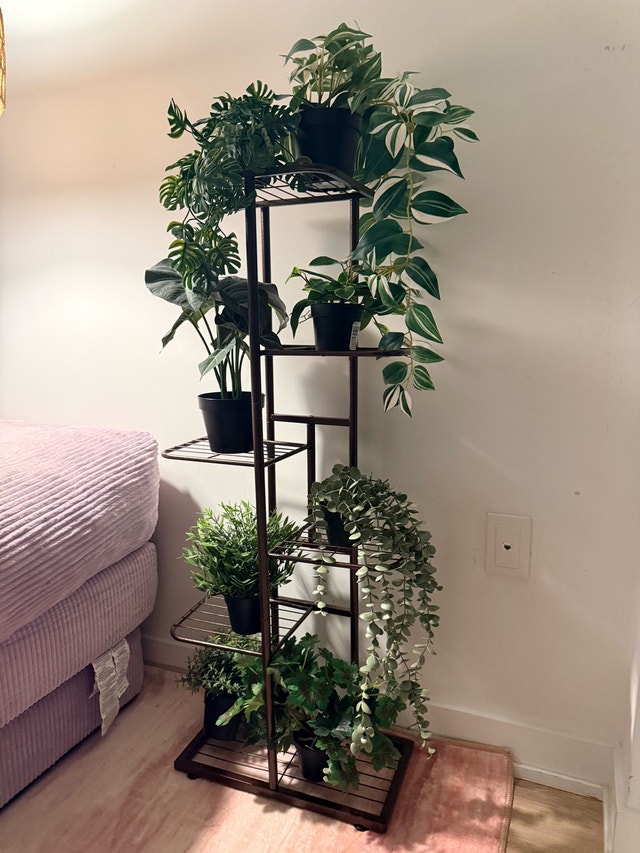 Multi-Tier Metal Plant Stand + Artificial Plants - photo 2
