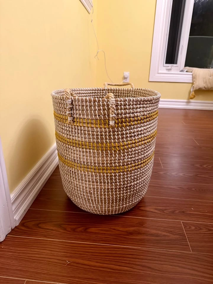Woven Seagrass Laundry Hamper with Lid - photo 2