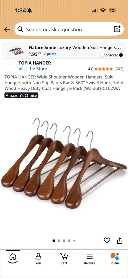 10 PCS Topia Hanger - Wide Shoulder Wooden Hanger - photo 2