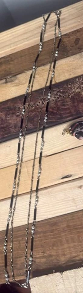 Vintage Beaded Necklace and Stone Pendant