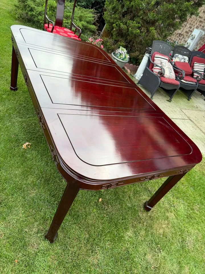Chinese Huali Rosewood Dining Table with 6 Chairs - photo 4