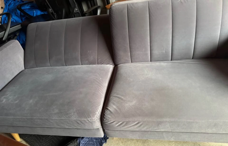 Grey Velvet Feel Modern Futon with Adjustable Back - photo 5