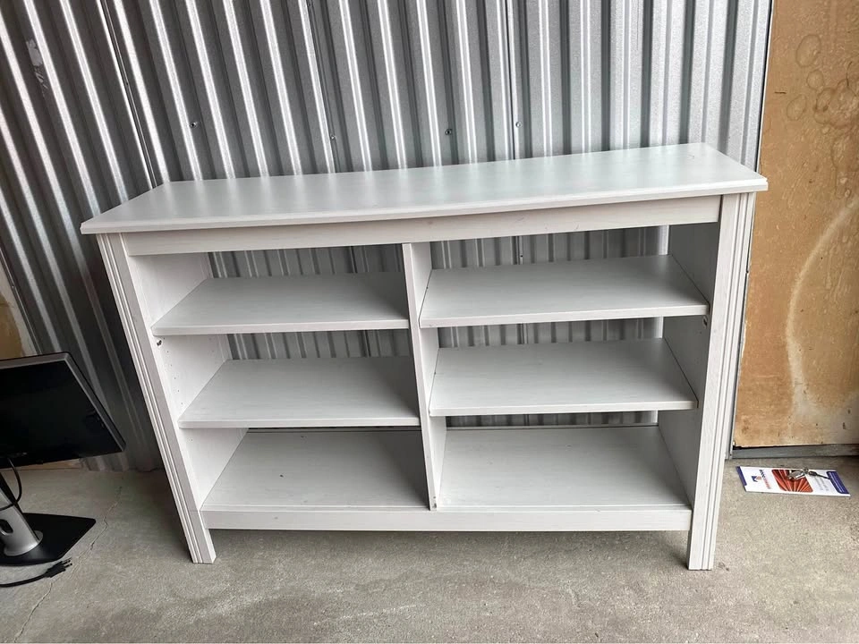 White IKEA Brusali TV Stand or bookcase Storage Unit