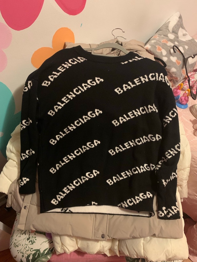 Balenciaga All-Over Logo Sweater